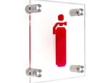 Bsign - Fire Extinguisher Sign - Fire Safety Signage - Red Extinguisher Plate