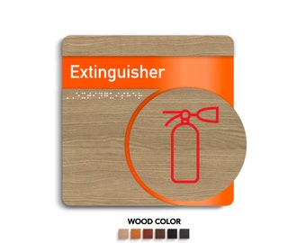 Extinguisher Fire Signs for wall or door with double sides tape "Downhill" Design