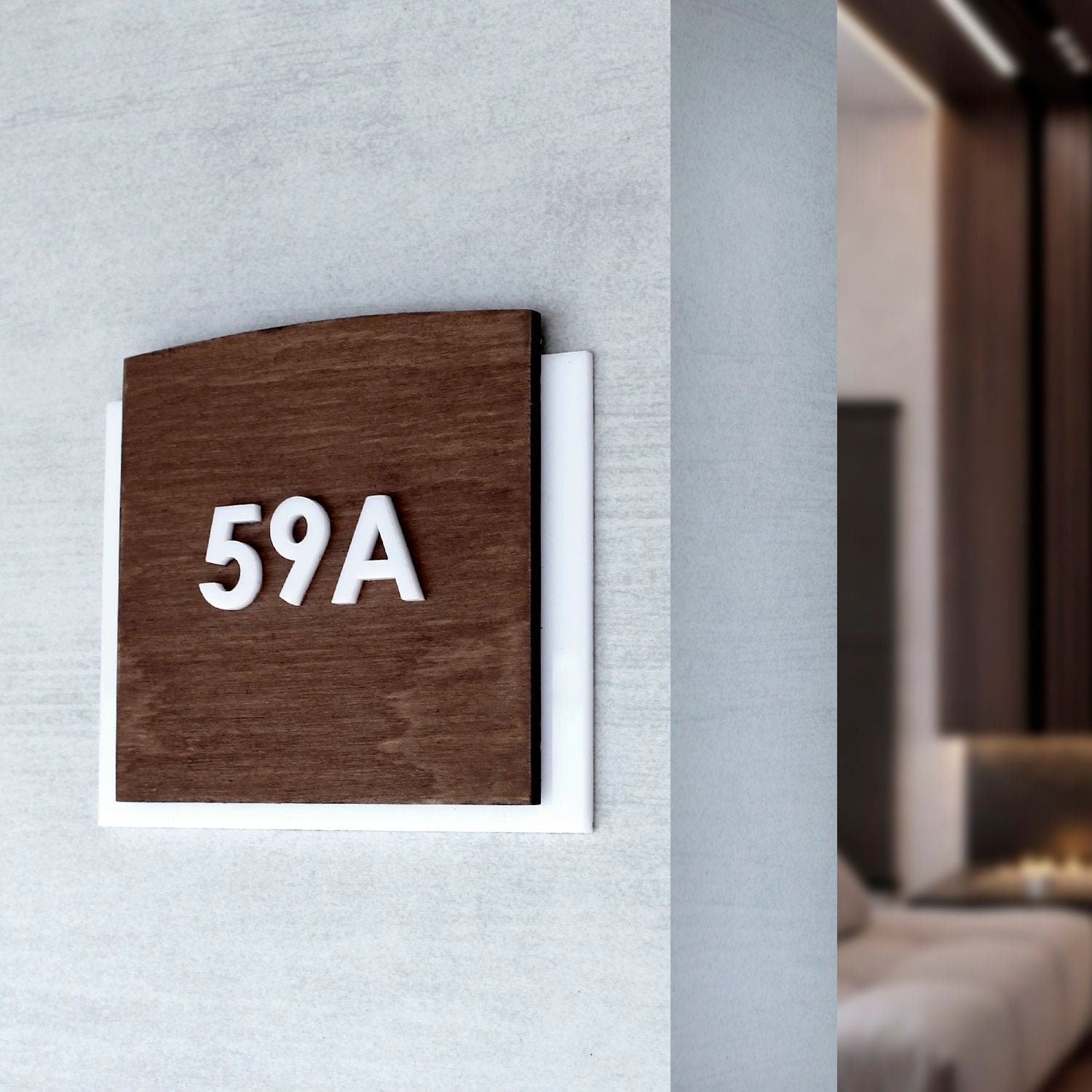 Door Numbers Wood Apartment Numbers Room Number Sign Etsy