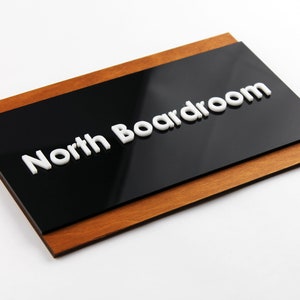 Bsign - Büro Türschild - Holz Business Schild - Wandkunst - Personalisiertes Wand Tür Namensschild - Holz Schreibtischschild
