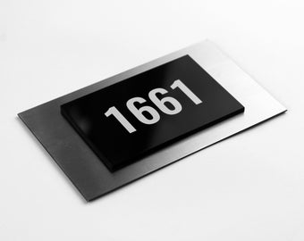 Bsign - Modern Door Numbers Sign Plate - Metal Apartment Number - Number Plate - Stainless steel plaque