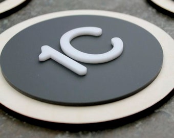 Modern Wooden Apartment Number Sign: 3D Door Plaque