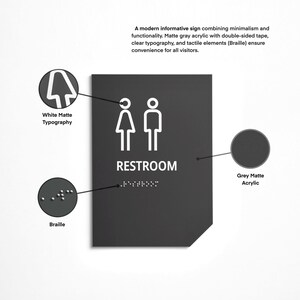 Custom ADA Bathroom Sign, Acrylic All Gender Bathroom Sign, Gender ...