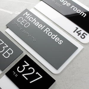 Bsign - Apartment Door Number Sign Plate  for hotel or office - Unit Room Numbers Plaque