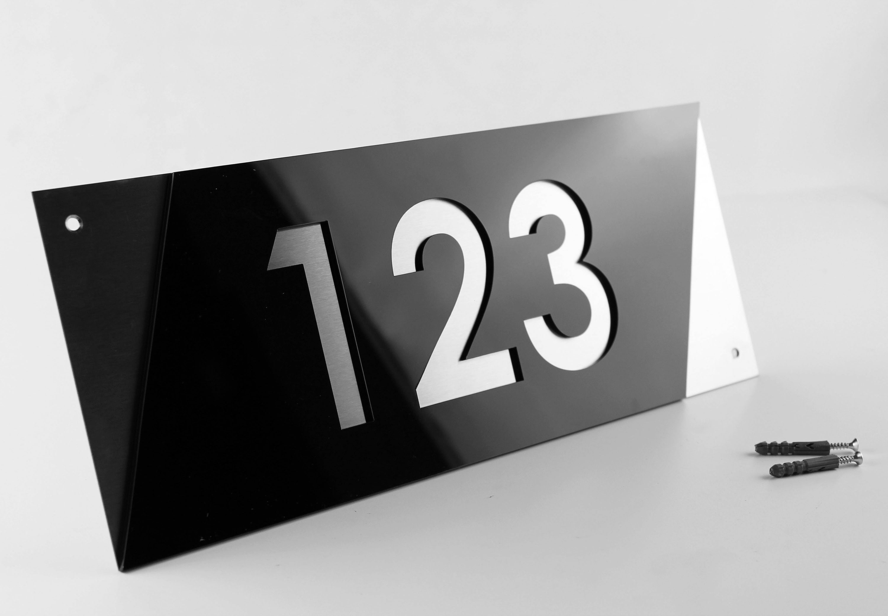 Modern House Numbers Plaque Steel Address Signs Etsy