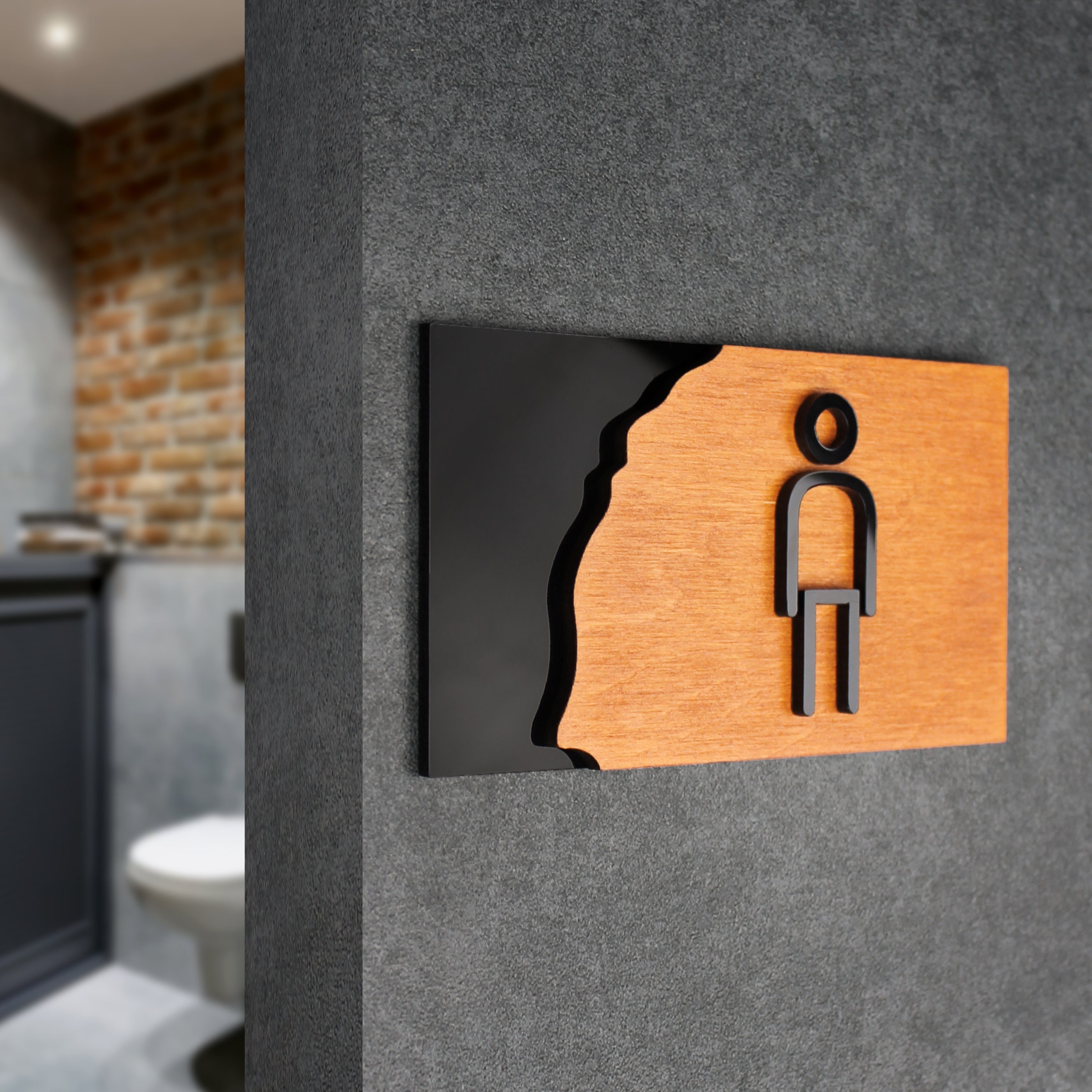 Männer Badezimmer Zeichen moderne Toilette Tür Beschilderung | Etsy