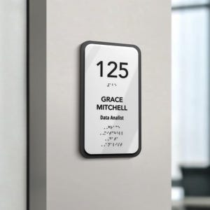 Custom Acrylic Office Door Name Sign | ADA-Compliant with Braille | Personalized Business Plaque | Modern “Elegant” Design