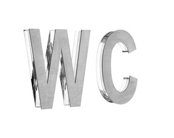 Bsign - Letrero WC de Acero - Señalización para Puerta de WC - Placa Metálica para WC