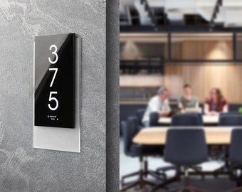 Unit Number Signs, Room Door Numbers, ADA Number Signs, Braille Room Signs, Condo Number Plates for Hotels, Condos, Apartments, and Offices