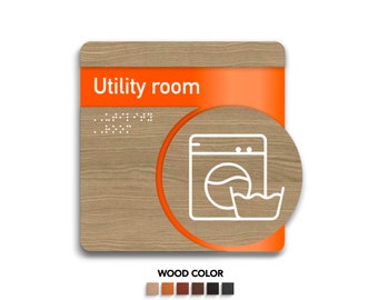 Utility room - Information icon signs Plate - "Downhill" Design