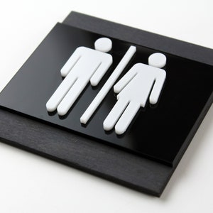 Bsign - Letrero de Baño - Letrero de WC - Letreros de Decoración de Baño Moderno - Figuras de Baño - Letreros de Baño Femeninos y Masculinos