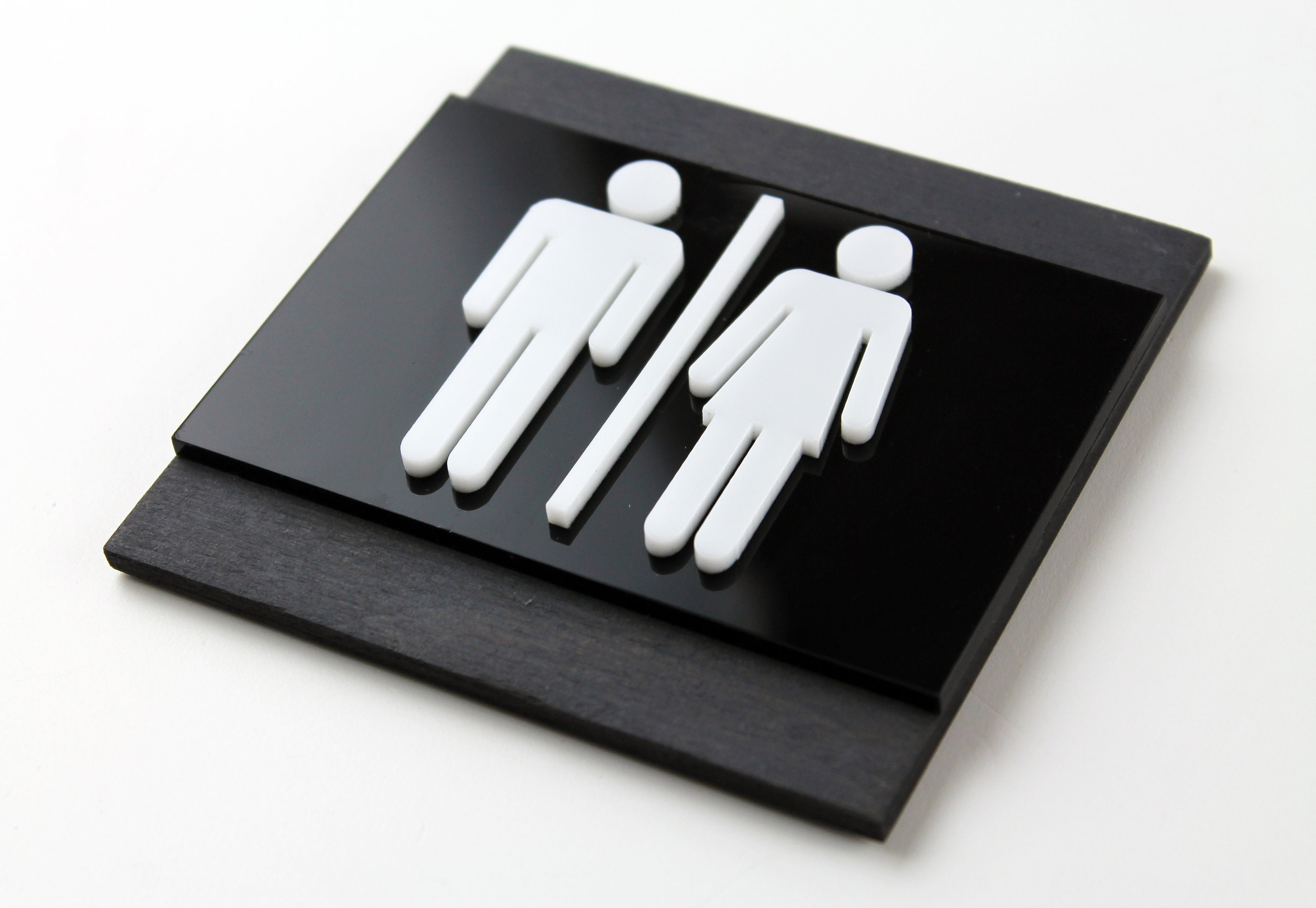 Cartel del baño WC Toilet Sign Modern Bathroom Decor Signs Etsy España