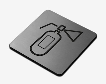 Bsign - Metal Sign Fire Extinguisher sticker - stainless steel decals