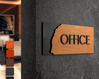 Bsign - Custom Door Sign - Office Wood Sign - Wall Room Signage - Decor Plate