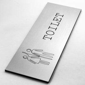 Bsign - Bathroom Toilet Sign - Restroom Door Sign - Bathroom Signage - Modern Signage WC - Stainless steel