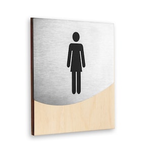 Bsign - Steel Toilet Sign - Wooman Bathroom Signage - Jure Design - WC Restroom Signage