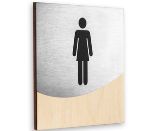 Bsign - Steel Toilet Sign - Wooman Bathroom Signage - Jure Design - WC Restroom Signage