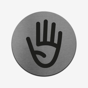 Bsign - Metal Sign Push sticker, office sign, warning sign, information sign, stainless steel, Push sticker