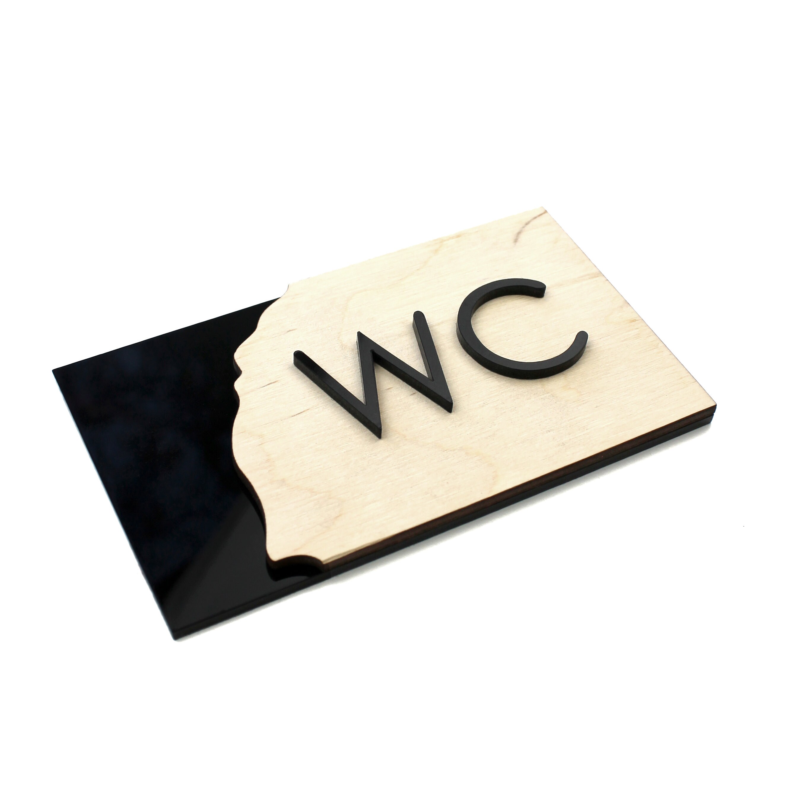 Wc Sign Classy Bsign - WC Bathroom Decor Sign - Restroom Toilet Signs - Modern Door ...