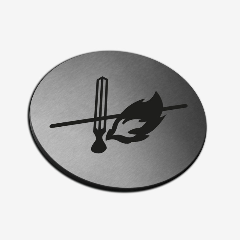 Fire Safety stainless steel Decals Metal Sign No Fire sticker