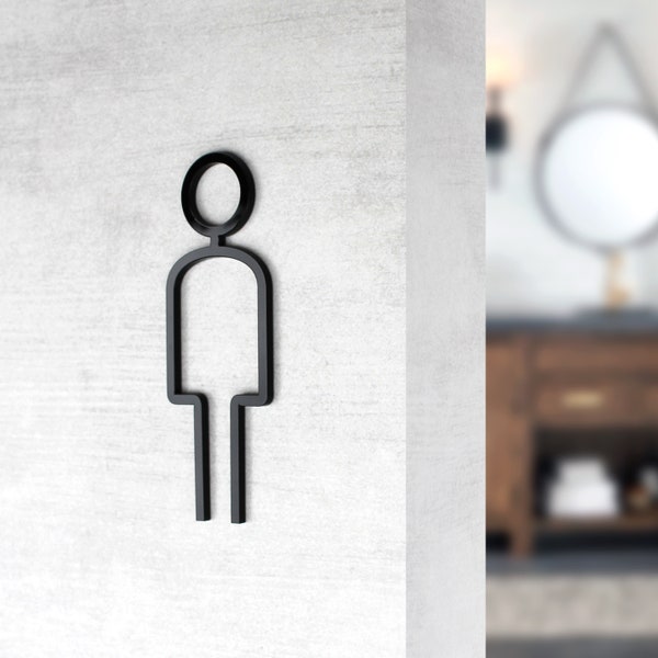 Bsign - Modern Toilet Sign - Men Bathroom Sign - Restroom Sign