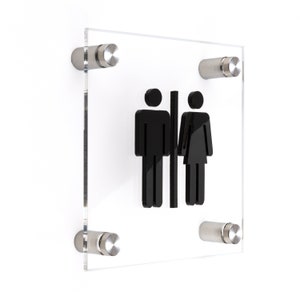 Bsign - Wc Bathroom Sign - Toilet Door Plaque - All Gender Restroom Plate