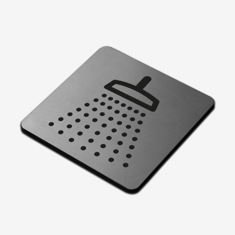 Metal Sign Shower Sticker Stainless Steel Decals Etsy