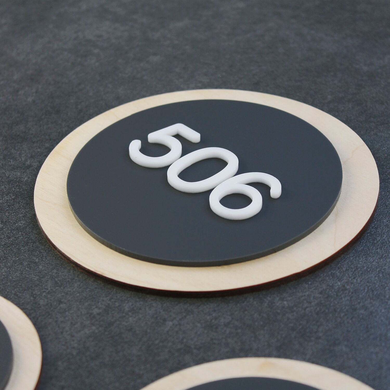 Round Bsign - Modern Hotel Condo Door Number Sign - Apartment Number ...