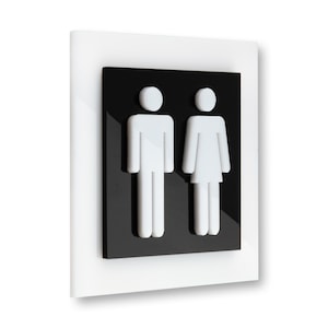 Bsign - Toilet Door Signs - Restroom Signage - Unisex Bathroom Sign