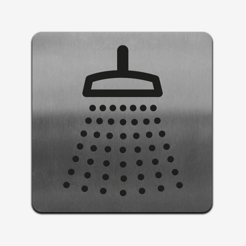 Metal Sign Shower Sticker Stainless Steel Decals Etsy