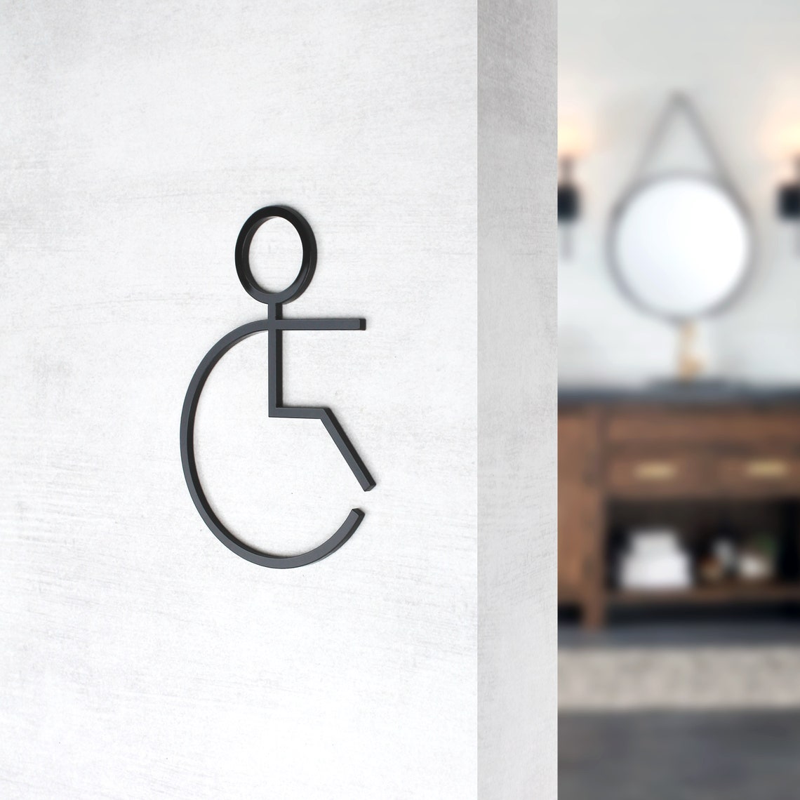 Restroom Handicap Sign Bathroom Handicap Decal Modern | Etsy