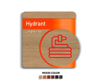 Fire Hydrant Signs for wall or door with double sides tape "Downhill" Design