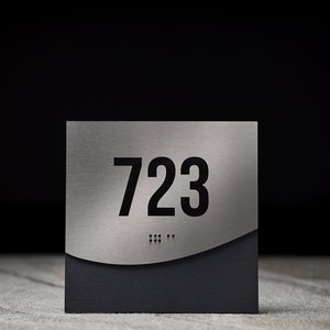 Bsign - Wooden Braille Signs Apartment Door Numbers, Unit Number Sign, Room Number Sign, Hotel Room Door Signs, Office Signs
