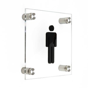 Bsign - Men Restroom Sign - Acrylic Bathroom Plate - WC Toilet Door Plaque