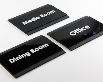Bsign - Letrero comercial de acrílico, letrero para sala de medios, letrero para comedor, letrero para sala de juntas norte, letreros para puertas de oficina, placa personalizada con nombre para puerta de pared