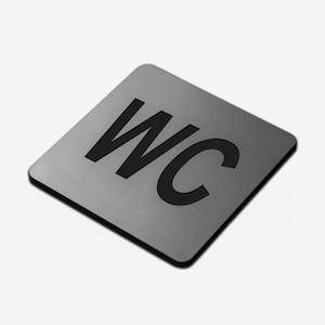 Bsign - Metal Sign Restroom Sign sticker - stainless steel Decals - Bathroom Signage - WC Door Sign