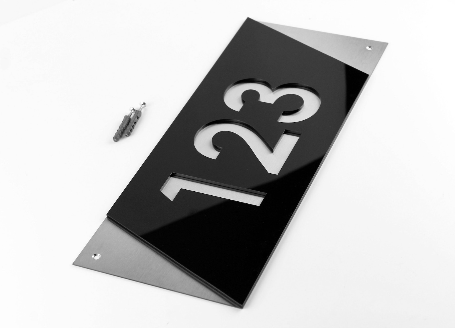 Modern House Numbers Plaque Steel Address Signs Etsy