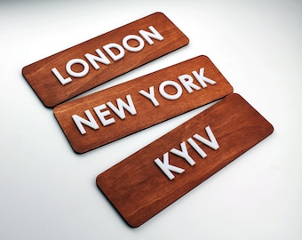 Wooden sign time zone clock, personalized world clocks signage, clock sign, plate for wall, sign for wall, wall clock sign, office decor