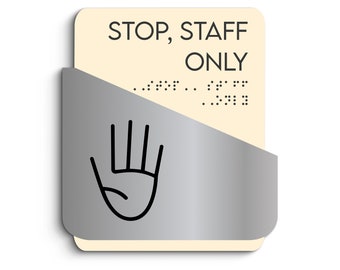Modern Office Door Sign: Staff Only, Free Wi-Fi Icon