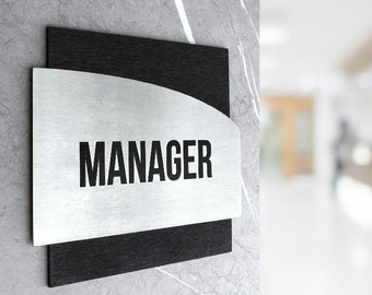Bsign - Custom Steel Door Sign - Office Door Plaque - Custom Door Plate