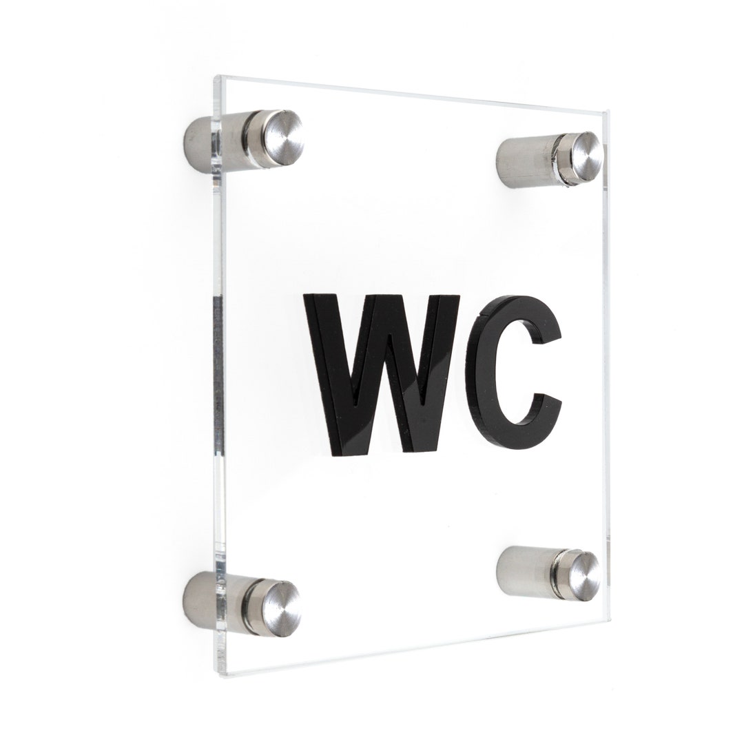 Bsign - WC Restroom Sign - Bathroom Door Symbol - Toilet Plate - Etsy