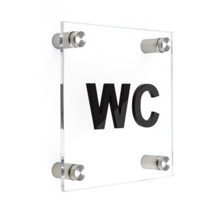 Bsign - WC Restroom Sign - Bathroom Door Symbol - Toilet Plate