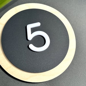 Modern Round Apartment Numbers Sign - Hotel  Condo Door Signage - Personalized Plaque