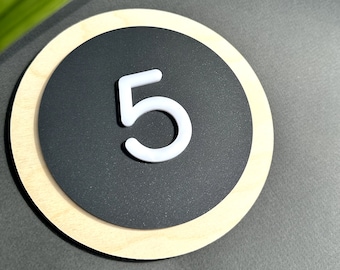 Modern Round Apartment Numbers Sign - Hotel  Condo Door Signage - Personalized Plaque