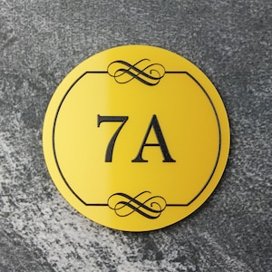 Bsign - Door Numbers Gold- Apartment Numbers Sign - Hotel Door Sign - Condominium Sign