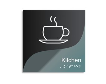 Custom Interior Double Acrylic Sign for Kitchen "Gray Calm" Design