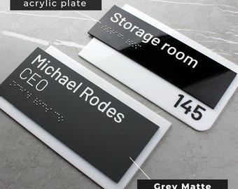 Bsign - Custom Office Door Sign - Personalized Name Plate for Door