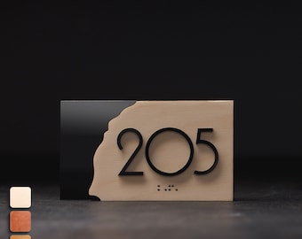 Bsign - Wooden numbers - Door Numbers - Apartment Number Sign - Room Plate