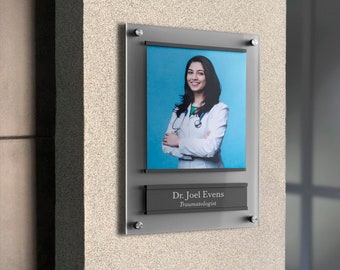Custom Acrylic Office Door Sign with Photo & Room Number