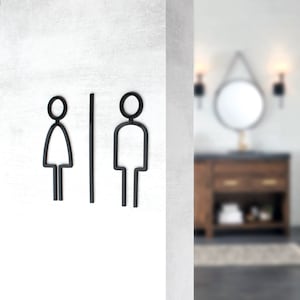 Bsign - Restroom Sign With Arrow - All Gender Bathroom Symbol - Toilet Signage